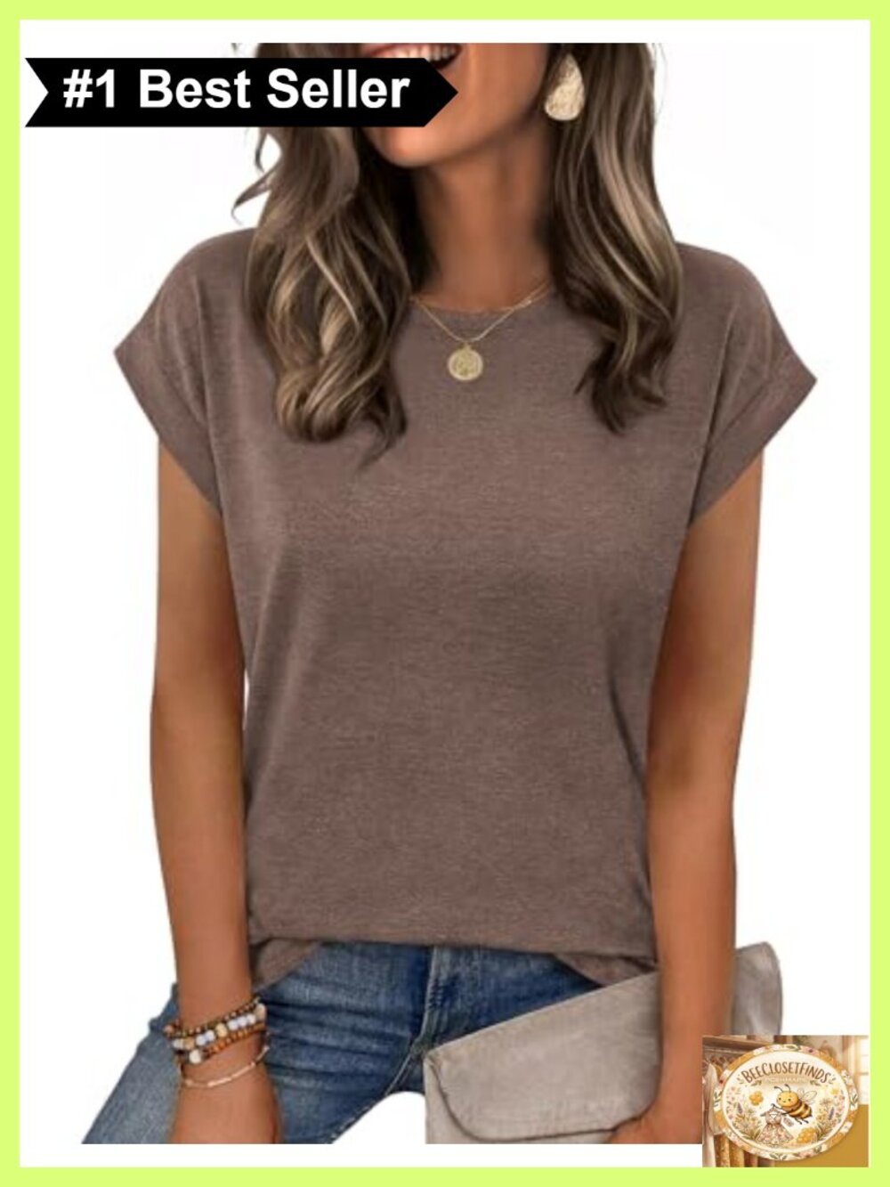Zeagoo Womens Printed T-Shirt Cap Sleeve Crew Neck Casual Business Top